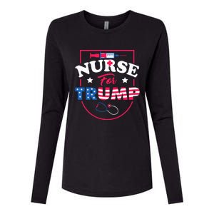 Nurse For Trump Conservative Republican Nurses Support Womens Cotton Relaxed Long Sleeve T-Shirt