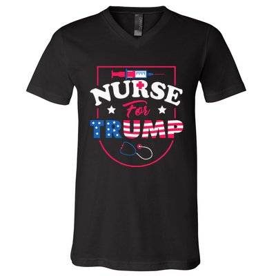 Nurse For Trump Conservative Republican Nurses Support V-Neck T-Shirt