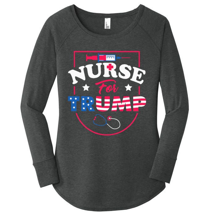 Nurse For Trump Conservative Republican Nurses Support Women's Perfect Tri Tunic Long Sleeve Shirt