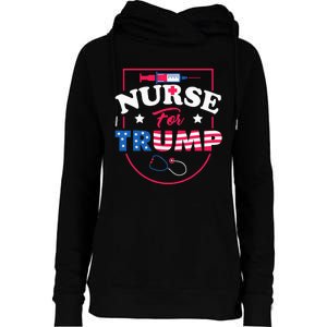 Nurse For Trump Conservative Republican Nurses Support Womens Funnel Neck Pullover Hood