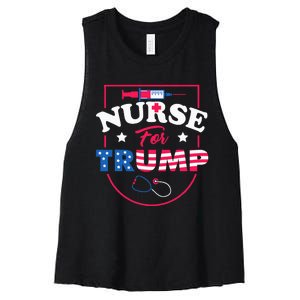 Nurse For Trump Conservative Republican Nurses Support Women's Racerback Cropped Tank