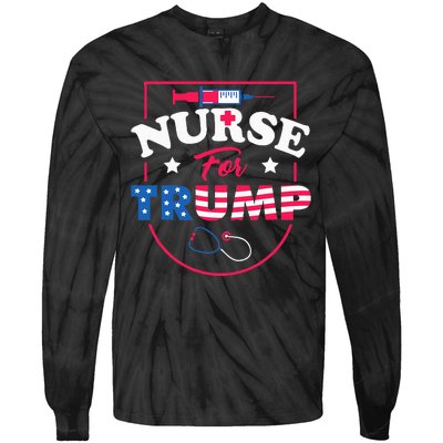 Nurse For Trump Conservative Republican Nurses Support Tie-Dye Long Sleeve Shirt