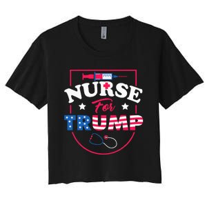 Nurse For Trump Conservative Republican Nurses Support Women's Crop Top Tee