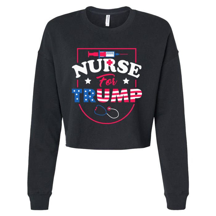 Nurse For Trump Conservative Republican Nurses Support Cropped Pullover Crew