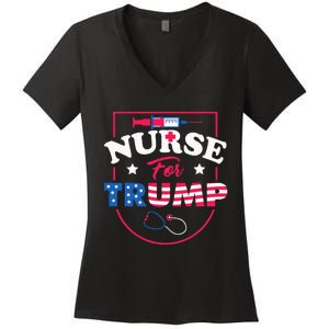 Nurse For Trump Conservative Republican Nurses Support Women's V-Neck T-Shirt