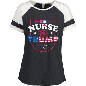 Nurse For Trump Conservative Republican Nurses Support Enza Ladies Jersey Colorblock Tee