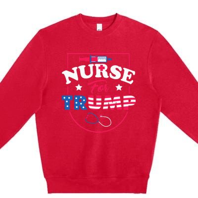 Nurse For Trump Conservative Republican Nurses Support Premium Crewneck Sweatshirt