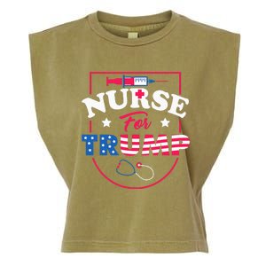 Nurse For Trump Conservative Republican Nurses Support Garment-Dyed Women's Muscle Tee