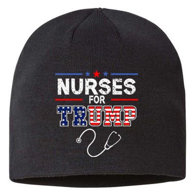 Nurses For Trump 2024 Support Donald Trump America Flag Sustainable Beanie