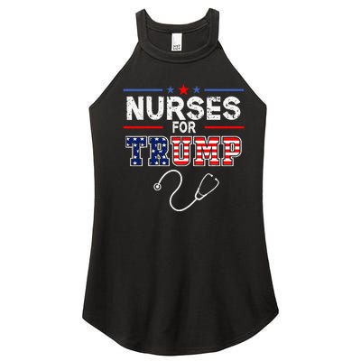 Nurses For Trump 2024 Support Donald Trump America Flag Women’s Perfect Tri Rocker Tank