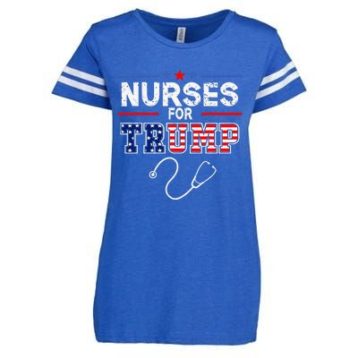 Nurses For Trump 2024 Support Donald Trump America Flag Enza Ladies Jersey Football T-Shirt