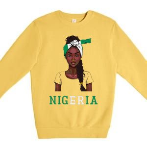 Nigerian Flag Uniform Souvenirs Products Woman Nigeria Premium Crewneck Sweatshirt