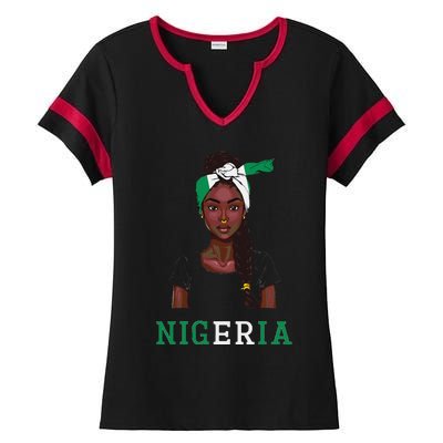 Nigerian Flag Uniform Souvenirs Products Woman Nigeria Ladies Halftime Notch Neck Tee