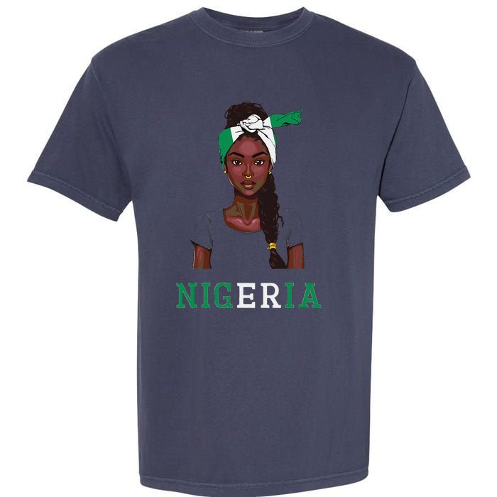 Nigerian Flag Uniform Souvenirs Products Woman Nigeria Garment-Dyed Heavyweight T-Shirt