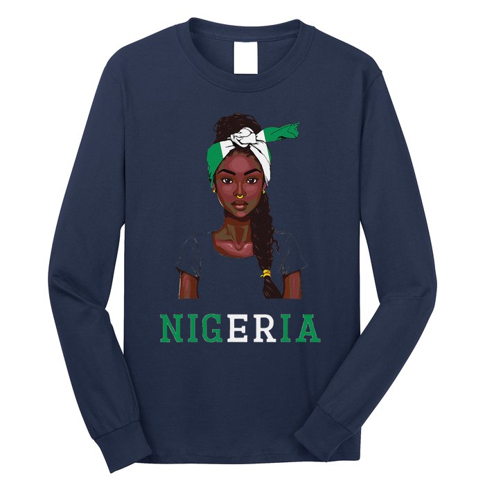 Nigerian Flag Uniform Souvenirs Products Woman Nigeria Long Sleeve Shirt