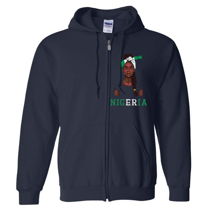 Nigerian Flag Uniform Souvenirs Products Woman Nigeria Full Zip Hoodie