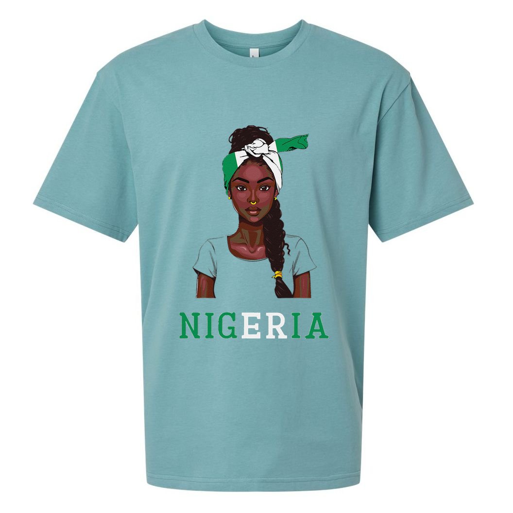 Nigerian Flag Uniform Souvenirs Products Woman Nigeria Sueded Cloud Jersey T-Shirt