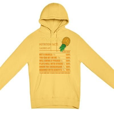 Nutrition Facts Upside Down Pineapple Swinger Men Women Premium Pullover Hoodie