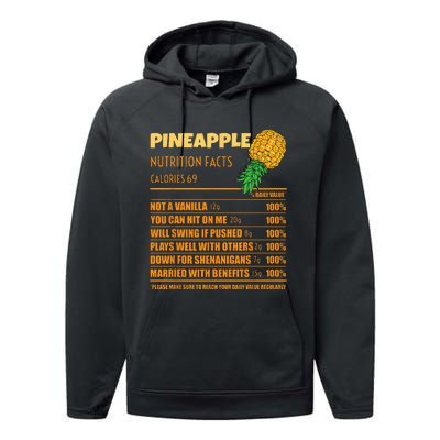 Nutrition Facts Upside Down Pineapple Swinger Men Women Performance Fleece Hoodie