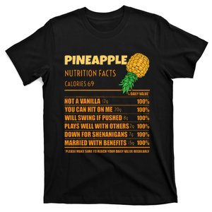 Nutrition Facts Upside Down Pineapple Swinger Men Women T-Shirt