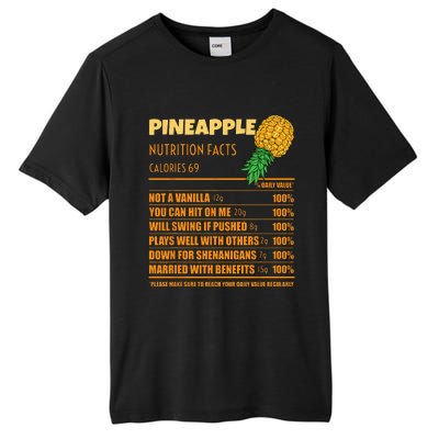 Nutrition Facts Upside Down Pineapple Swinger Men Women Tall Fusion ChromaSoft Performance T-Shirt