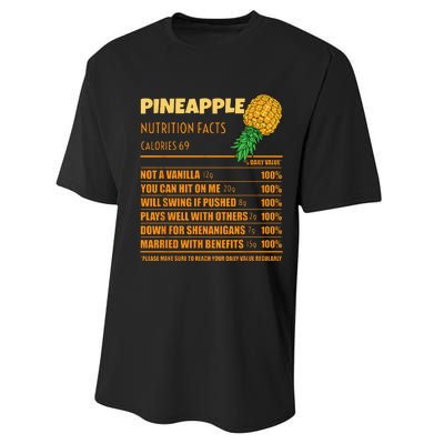 Nutrition Facts Upside Down Pineapple Swinger Men Women Performance Sprint T-Shirt