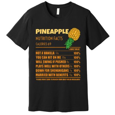 Nutrition Facts Upside Down Pineapple Swinger Men Women Premium T-Shirt