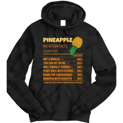 Nutrition Facts Upside Down Pineapple Swinger Men Women Tie Dye Hoodie