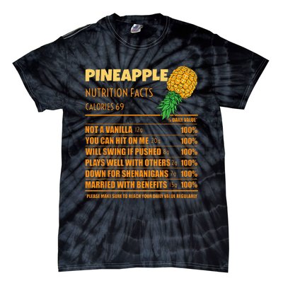 Nutrition Facts Upside Down Pineapple Swinger Men Women Tie-Dye T-Shirt