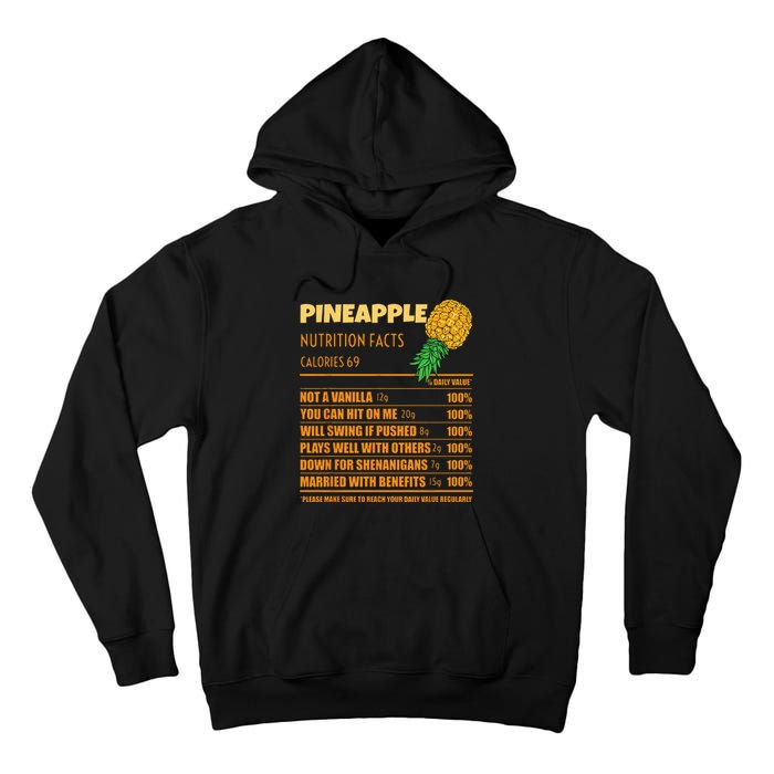 Nutrition Facts Upside Down Pineapple Swinger Men Women Tall Hoodie