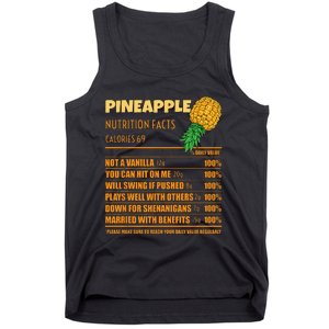 Nutrition Facts Upside Down Pineapple Swinger Men Women Tank Top