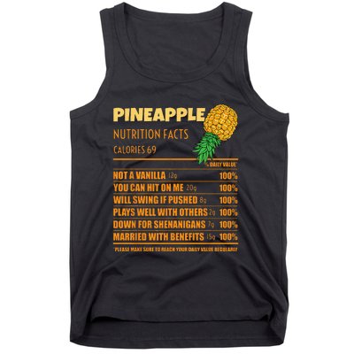 Nutrition Facts Upside Down Pineapple Swinger Men Women Tank Top