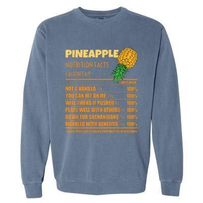 Nutrition Facts Upside Down Pineapple Swinger Men Women Garment-Dyed Sweatshirt