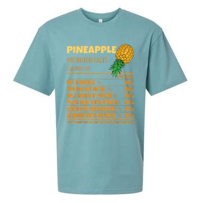 Nutrition Facts Upside Down Pineapple Swinger Men Women Sueded Cloud Jersey T-Shirt