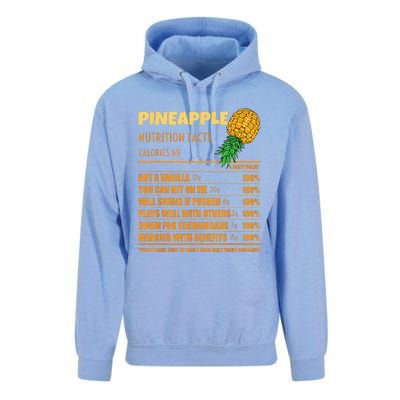 Nutrition Facts Upside Down Pineapple Swinger Men Women Unisex Surf Hoodie