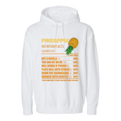 Nutrition Facts Upside Down Pineapple Swinger Men Women Garment-Dyed Fleece Hoodie