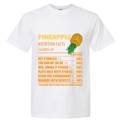 Nutrition Facts Upside Down Pineapple Swinger Men Women Garment-Dyed Heavyweight T-Shirt