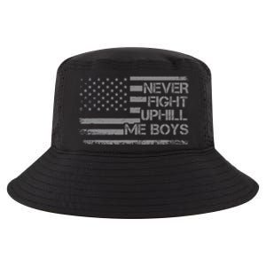 Never Fight Uphill Me Boy Funny Trump 2024 Cool Comfort Performance Bucket Hat