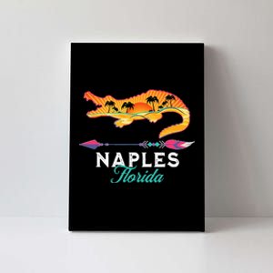 Naples Florida USA Alligator Sunset Palm Trees Souvenir Canvas