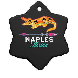 Naples Florida USA Alligator Sunset Palm Trees Souvenir Ceramic Star Ornament