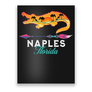 Naples Florida USA Alligator Sunset Palm Trees Souvenir Poster