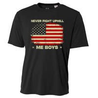 Never Fight Uphill Me Boy Funny Trump 2024 Cooling Performance Crew T-Shirt