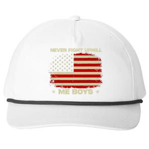 Never Fight Uphill Me Boy Funny Trump 2024 Snapback Five-Panel Rope Hat