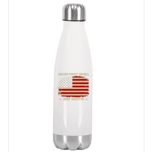 Never Fight Uphill Me Boy Funny Trump 2024 Stainless Steel Insulated Water Bottle