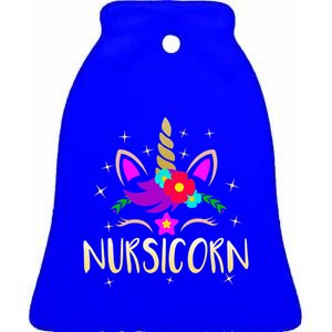 Nursicorn Funny Unicorn Female Nurse Great Gift Ceramic Bell Ornament