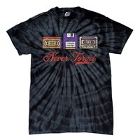 Never Forget Vintage Floppy Disk Vhs Tape 80s Cassette Tie-Dye T-Shirt