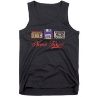 Never Forget Vintage Floppy Disk Vhs Tape 80s Cassette Tank Top