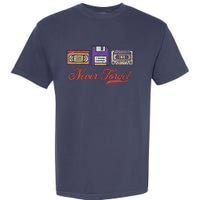 Never Forget Vintage Floppy Disk Vhs Tape 80s Cassette Retro Garment-Dyed Heavyweight T-Shirt