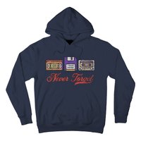 Never Forget Vintage Floppy Disk Vhs Tape 80s Cassette Retro Hoodie