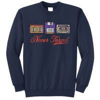 Never Forget Vintage Floppy Disk Vhs Tape 80s Cassette Retro Sweatshirt